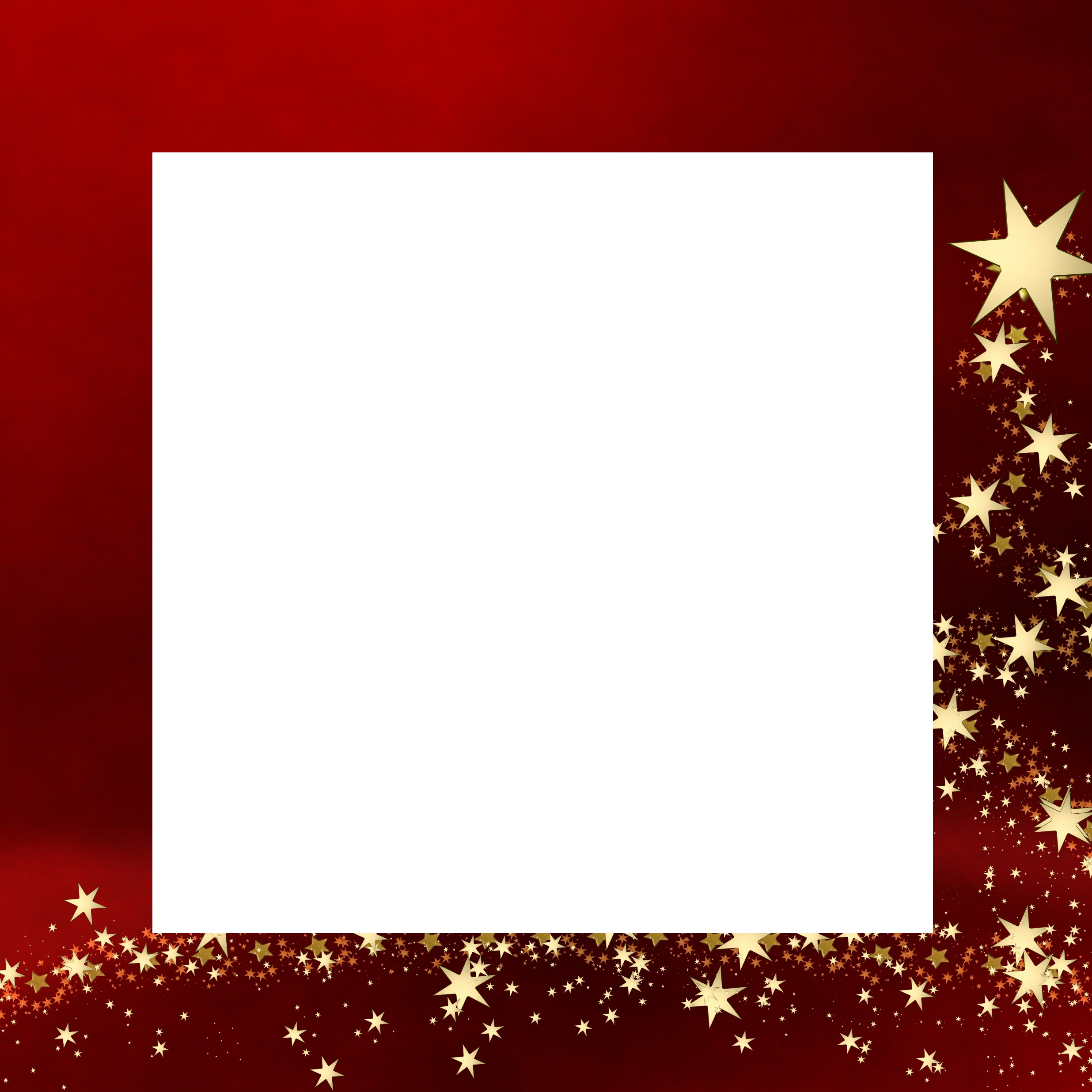 Decoframe Winter - Dunkelrot mit goldenen Sternen