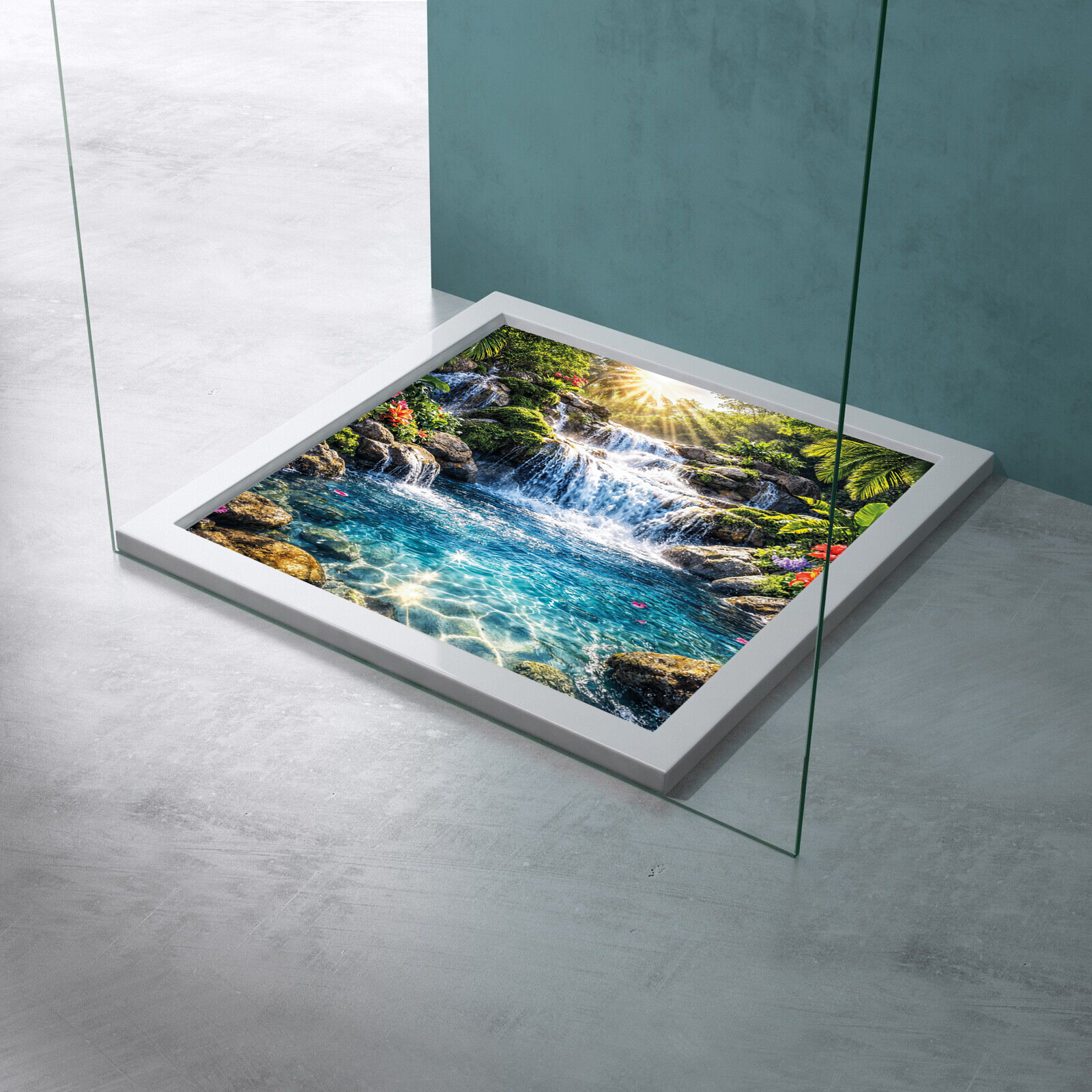 Anti Rutschmatte Motiv "Dschungel Wasserfall" 
