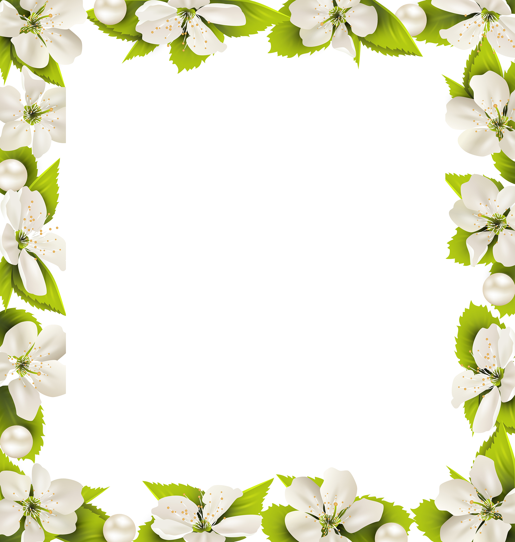 Decoframe Sommer - Blumenkranz weiss/grün