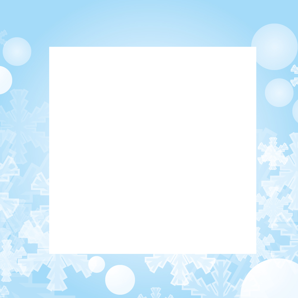 Decoframe Winter - Hellblau verschwommen mit weissen Kristallen