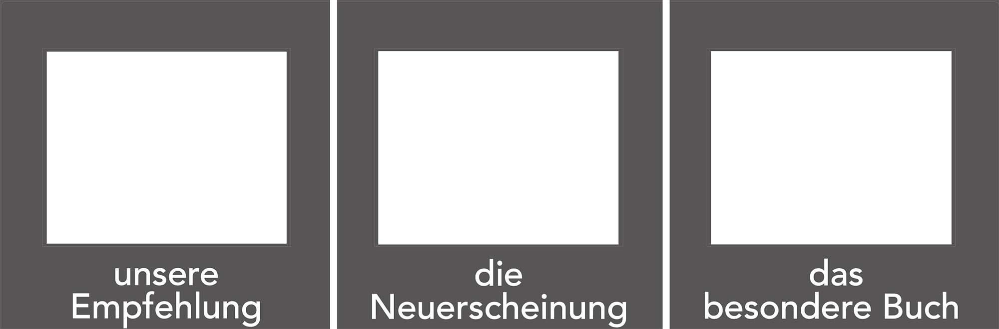 Set of 3 Decoframe foils for bookstores grey