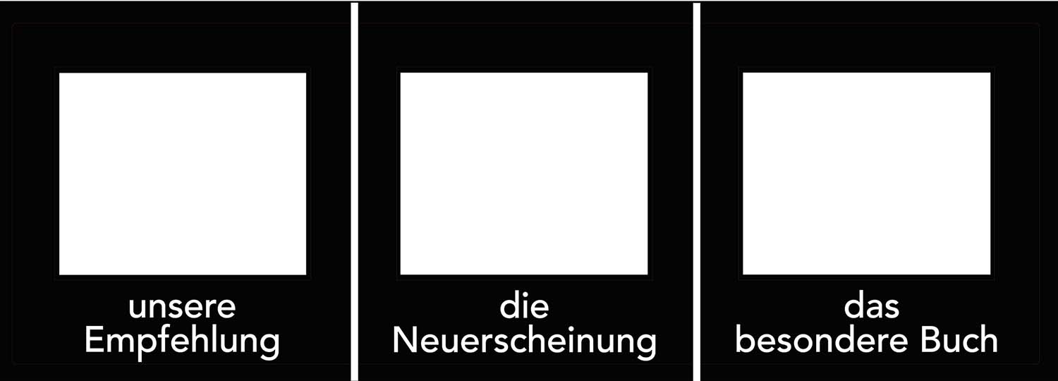 Set of 3 Decoframe foils for bookstores black